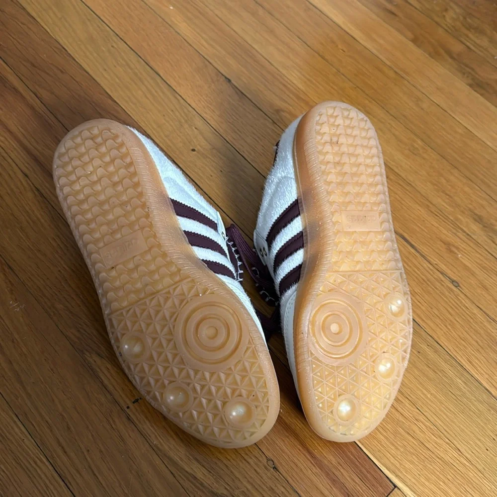 Adidas x Wales Bonner Samba sneakers size 6.5 maroon / white - Picture 4 of 7